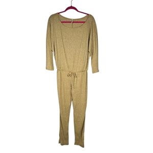 Goodtime USA Size Medium Yellow Gray Dijon One Piece Knit Jumpsuit